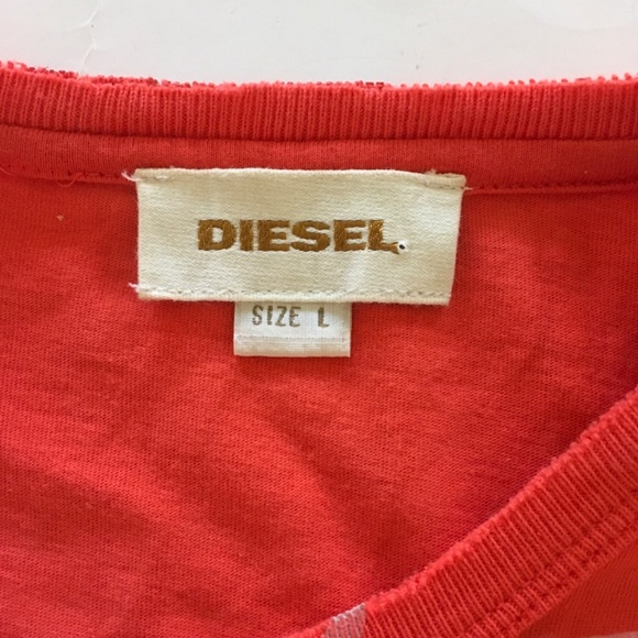 VTG Diesel Coral Spell Out Graphic All Over Print T-Shirt Womens Sz L Y2K - Picture 9 of 13